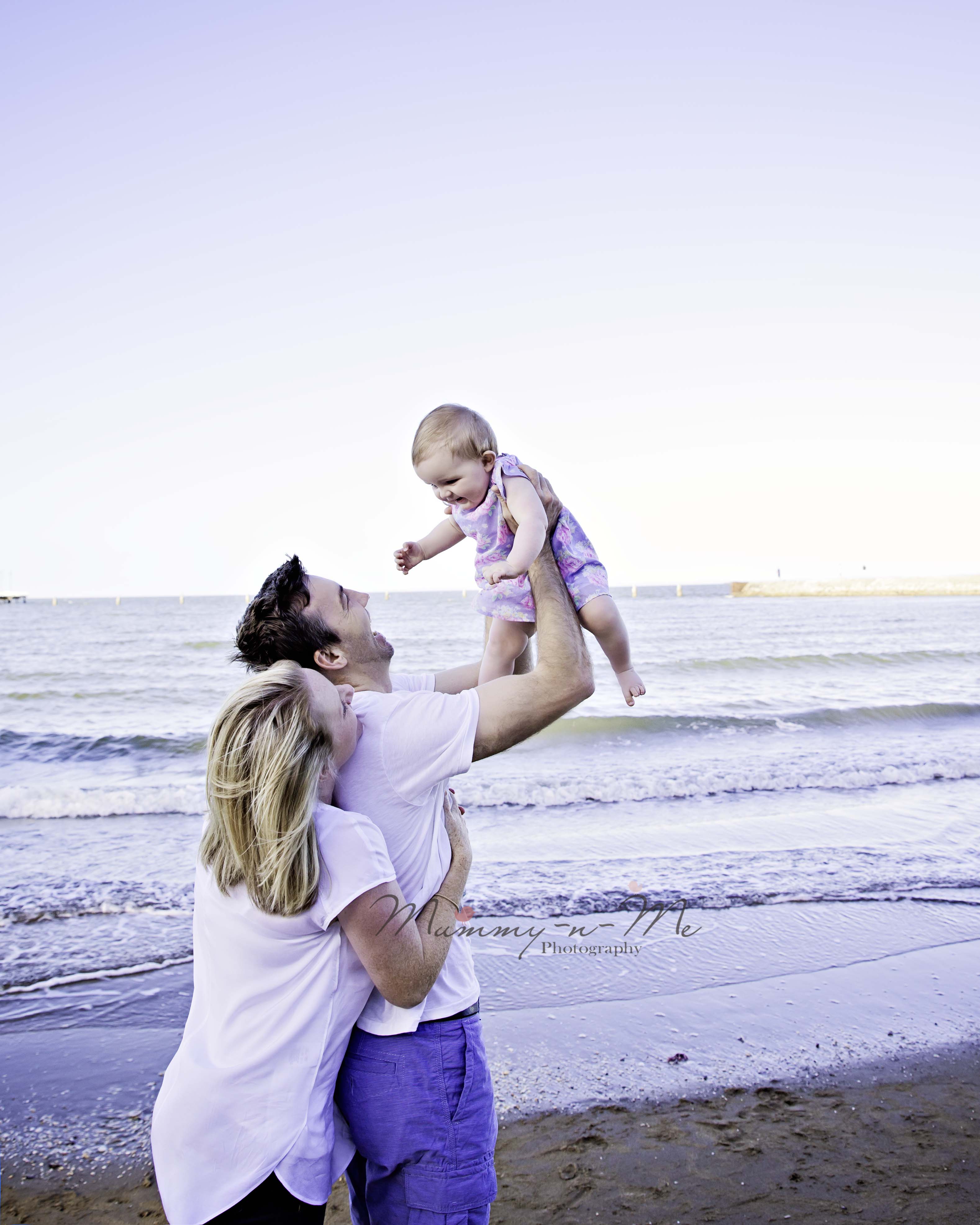 girl at beach with family stylised session Brisbane beach photographer