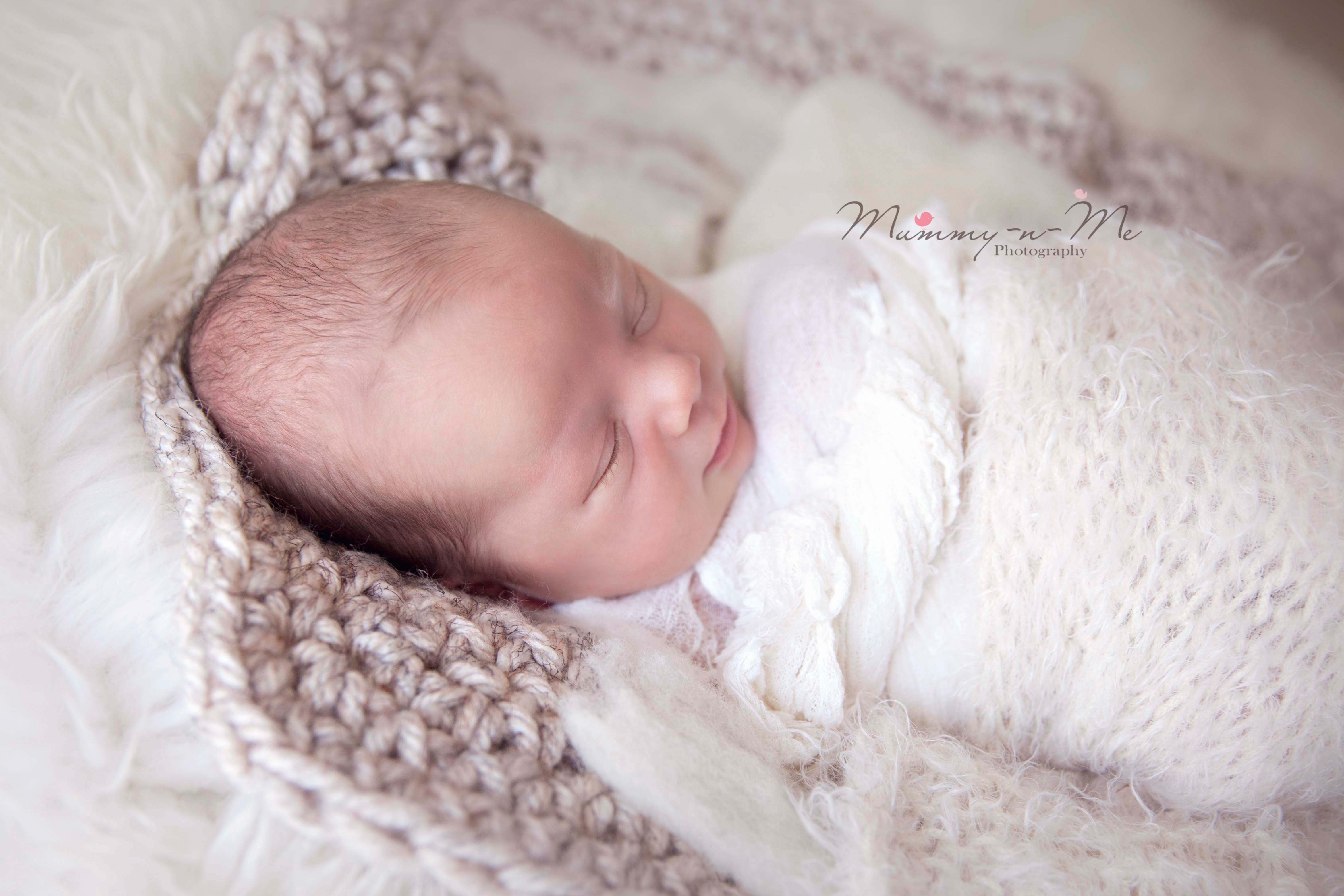 newborn boy in wrap Brisbane Newborn Photographer