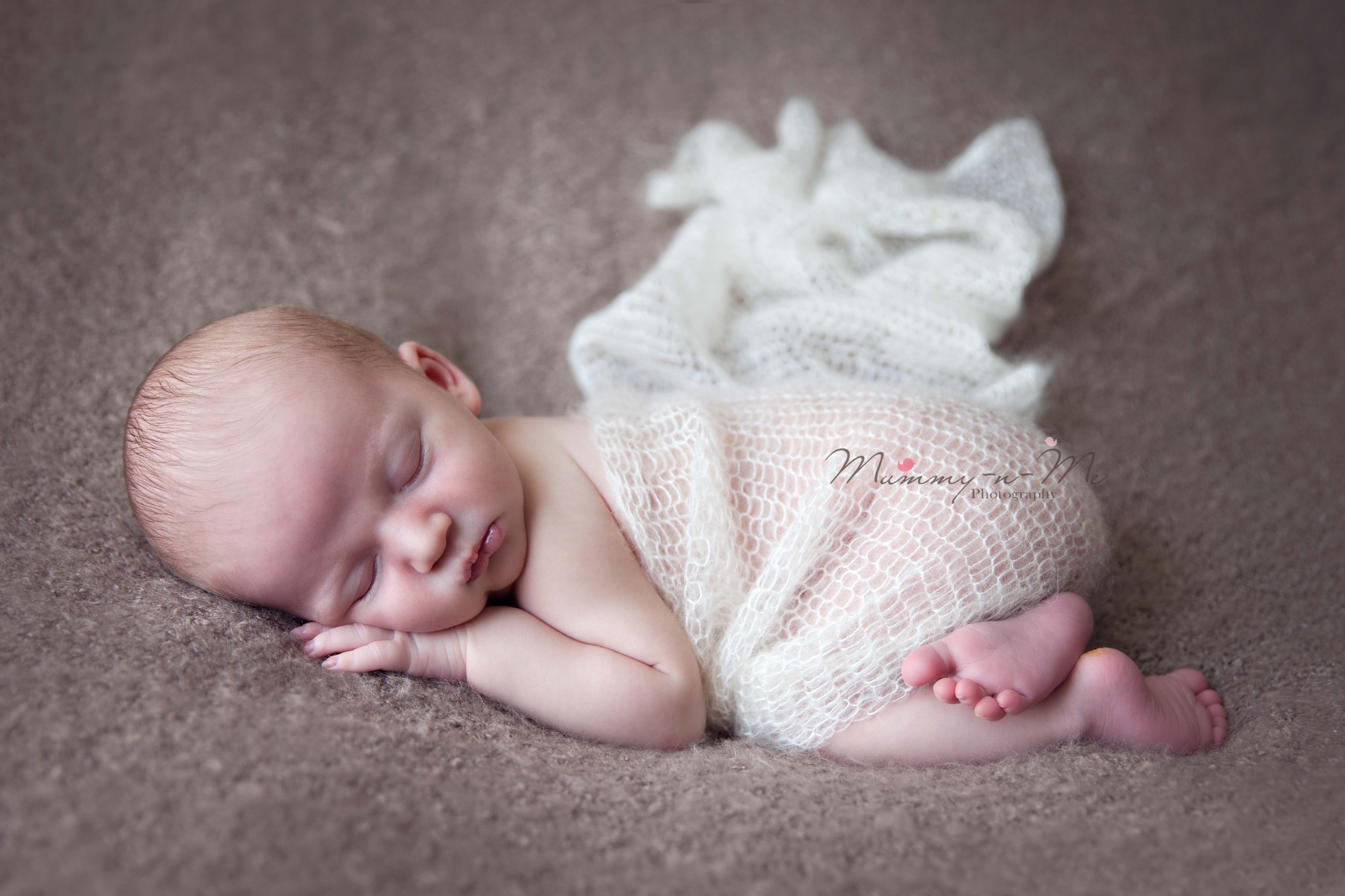 newborn boy in wrap brisbane newborn photographer