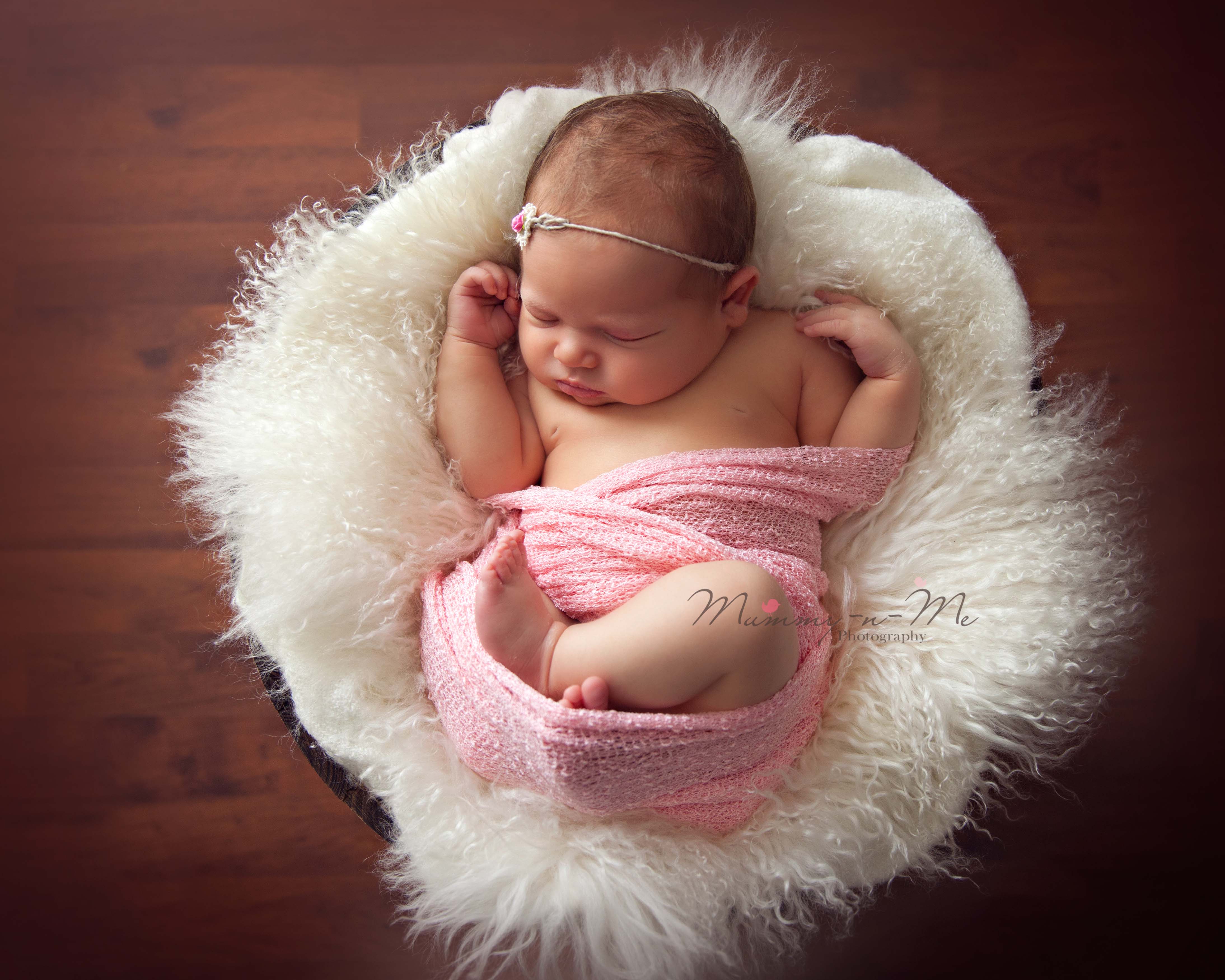 Newborn girl in pink Brisbane Newborn Photographer