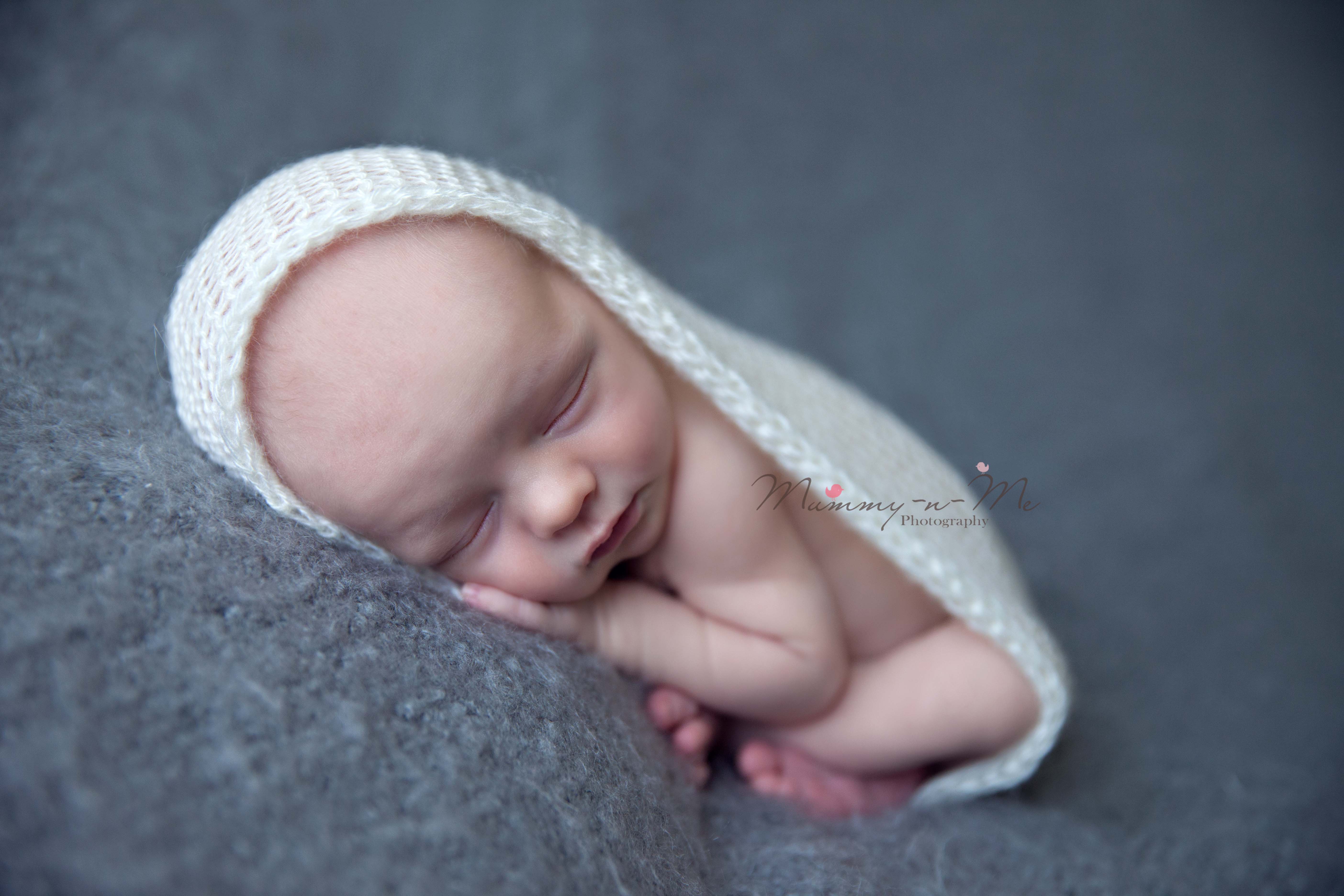Newborn boy in wrap Brisbane newborn photographer