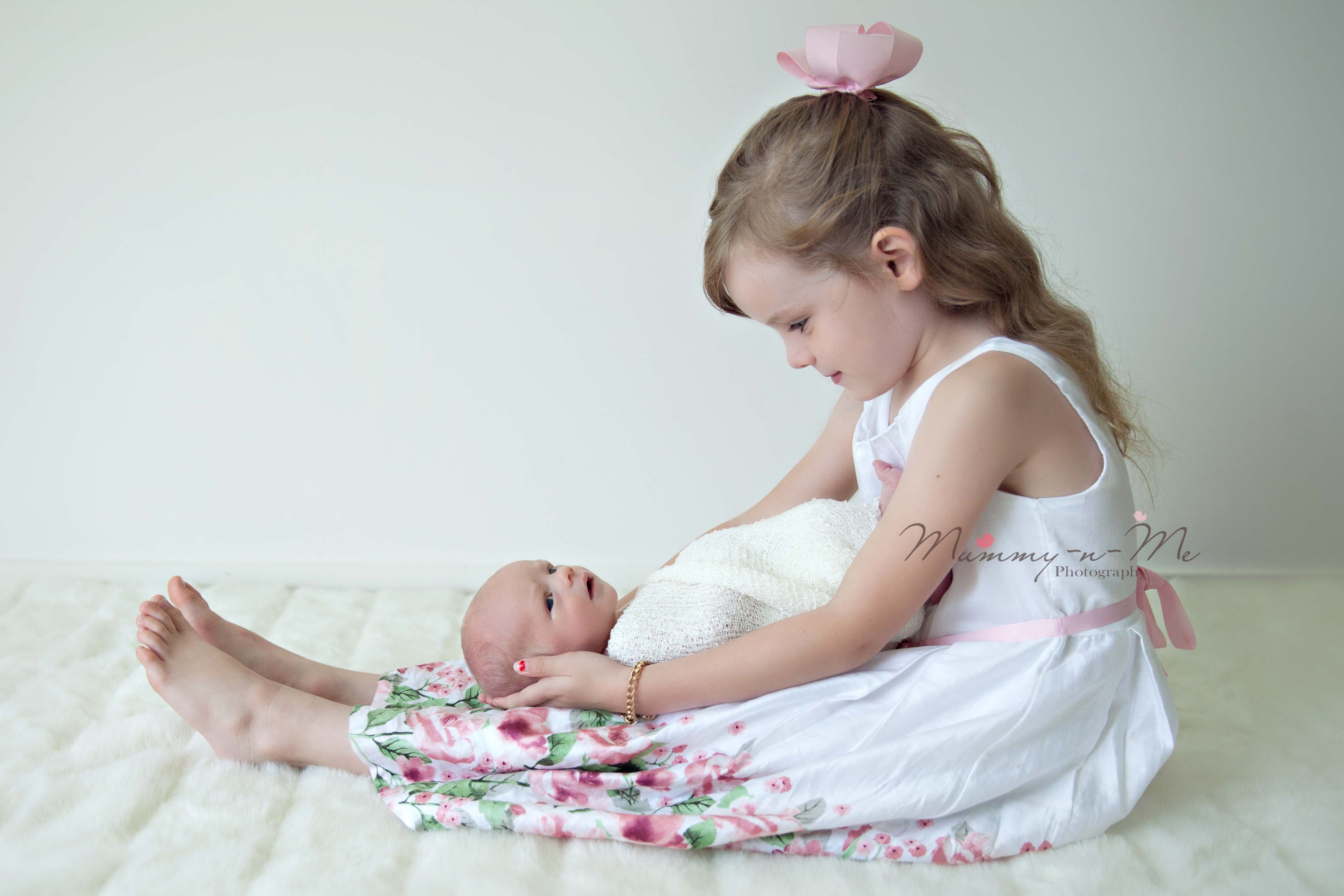 newborn boy with sister Brisbane newborn photographer