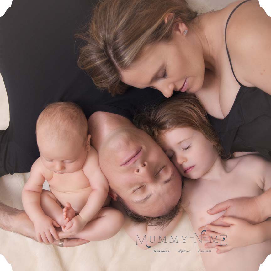 Brisbane newborn family child baby photographer Newborn girl with family